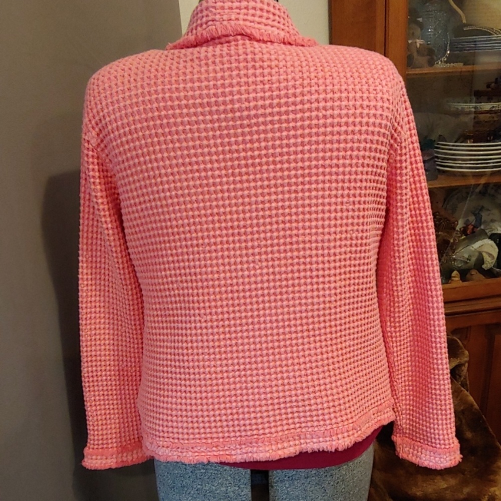 Focus 100% Cotton Fringed Pink Jacket - Picture 2 of 4